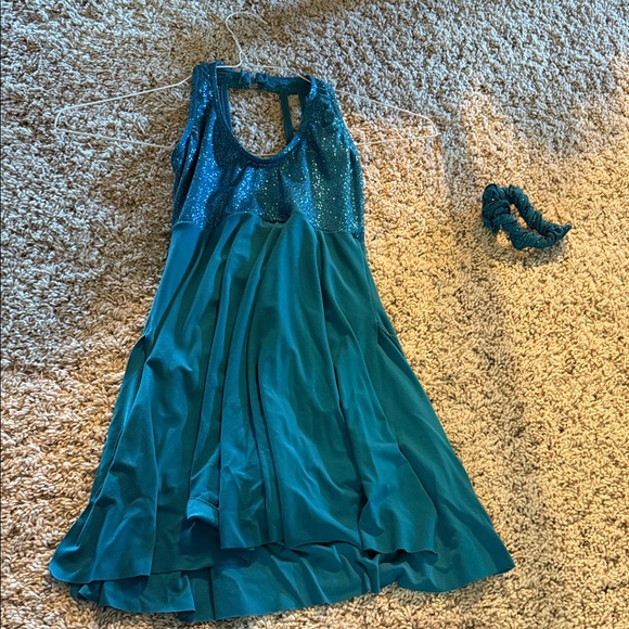 balera Other - Girls Balera dance costume teal one piece sparkles Medium child D4939